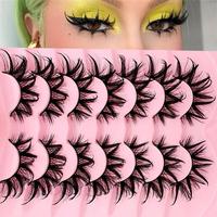 False Eyelashes, 7 Pairs Wispy Manga Faux Cluster Lashes Wispy Volume Set Eyelash Extension Kit, Natural Curling Eye Makeup S...