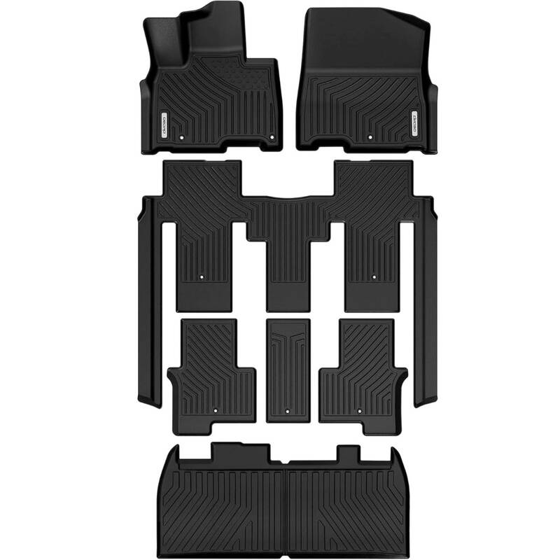 OEDRO® Floor Mats & Cargo Liner Fits for Kia Carnival 2022-2025, MPV 8 Passenger All Weather TPE Floor Liners