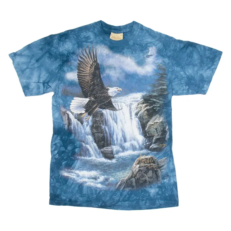 THE MOUNTAIN Eagle Mens T-Shirt Blue 90s M