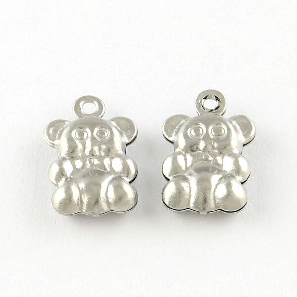 Tarnish Resistant Bear 201 Stainless Steel Charm Pendants