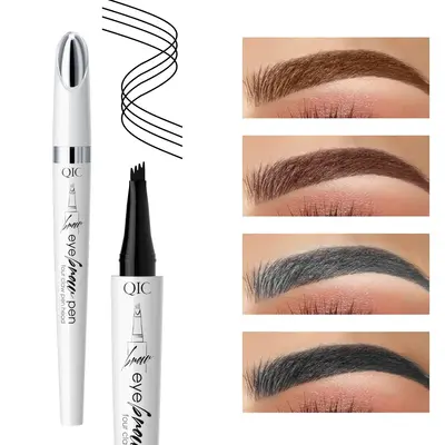 4-tip Liquid Eyebrow Pen, Waterproof Long Lasting Eyebrow Pencil, High Pigmented Brow Shading & Filling Pencil, Makeup Tool E...