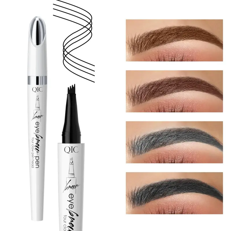 4-tip Liquid Eyebrow Pen, Waterproof Long Lasting Eyebrow Pencil, High Pigmented Brow Shading & Filling Pencil, Makeup Tool E...