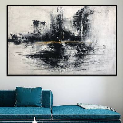 Black And White Abstract Painting Luxury Painting Large Wall Art Original Unique Painting Office Decor Acrylic Art | LEISURE ...