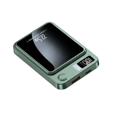 Wireless QC3.0 Power Bank, 5000mAh/10000mAh Power Bank with USB & Type-C & Wireless Charging, Magnetic Compact Portable Cha...