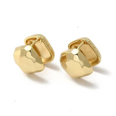 Brass Rhombus Hoop Earrings for Women