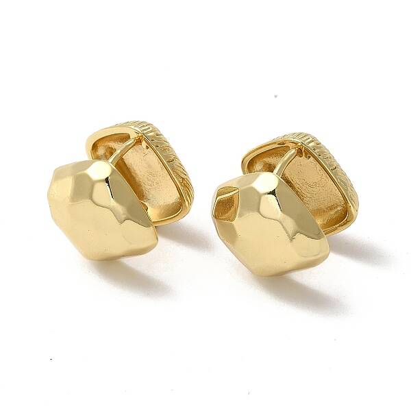 Brass Rhombus Hoop Earrings for Women