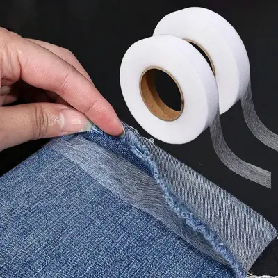 Black/White Double Sided Interlining Sewing Accessory, 1 Roll Adhesive Tape, Clothing Fusible Interlining, DIY Accessories fo...