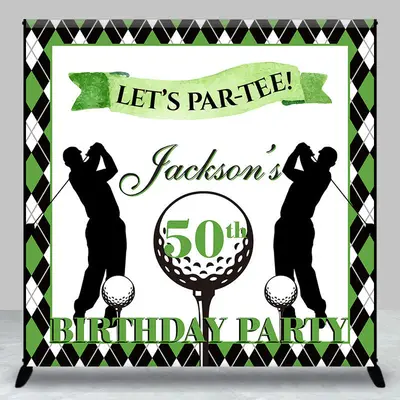 Sport Golf Lets Partee Custom Name Birthday Backdrop