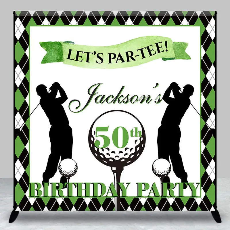 Sport Golf Lets Partee Custom Name Birthday Backdrop
