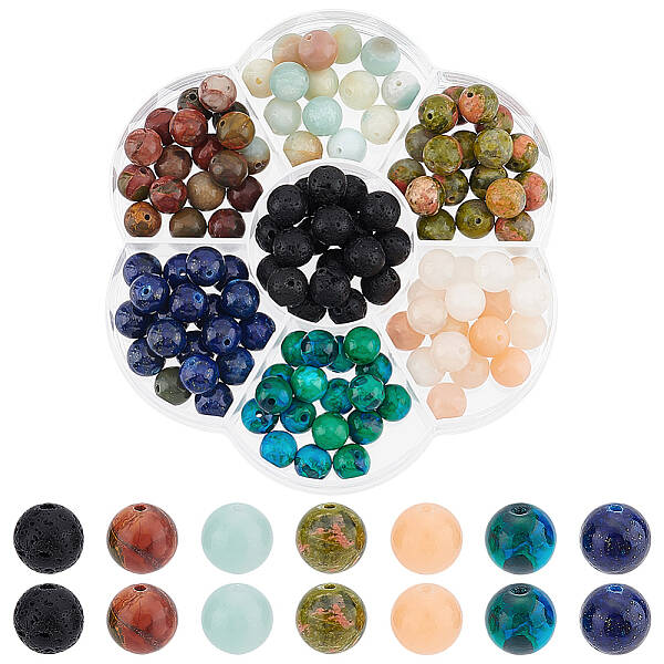 7 Styles Natural Mixed Gemstone Beads Set