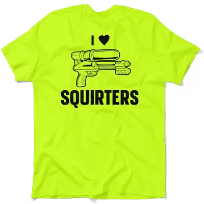 I Love Squirters - Safety Yellow Hi-Vis T-Shirt