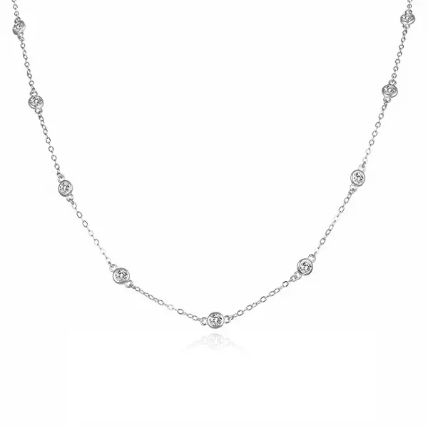 Agato Fascinating silver necklace with zirconia AGS1585/47