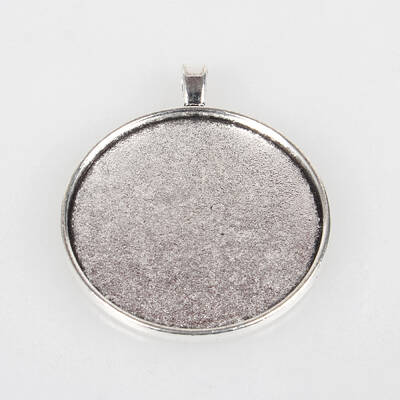 Vintage Tibetan Style Alloy Big Pendant Cabochon Bezel Settings