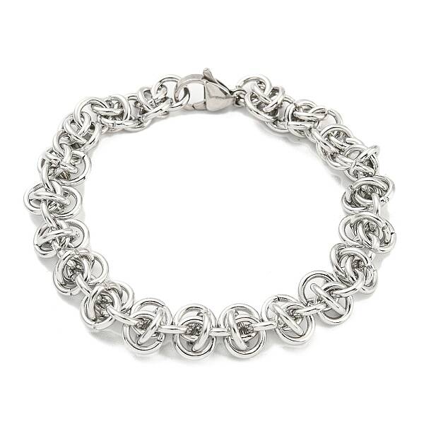 Non-Tarnish 304 Stainless Steel Byzantine Chain Bracelets