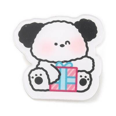 Dog with Gift Box Acrylic Brooches