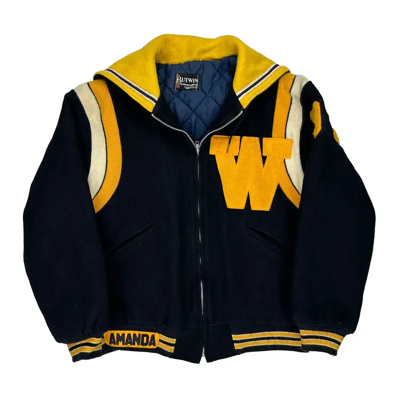 Wickliffe Swing Band Volleyball Softball Butwin Varsity Jacket - XL Black Wool Blend