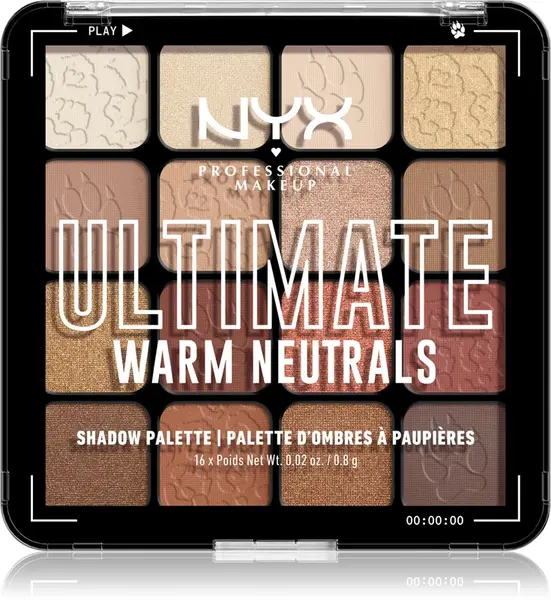 NYX Professional Makeup Ultimate Eyeshadow Palette Warm Neutrals 16x0.8 g
