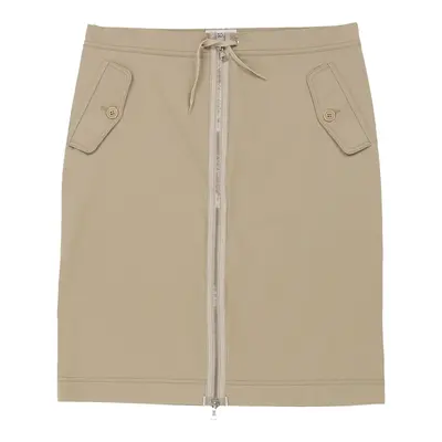 Moschino Midi Skirt - 33W UK 14 Beige Cotton