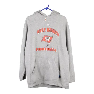 Ryle Raider Football Adidas Graphic Hoodie - Large Grey Cotton Blend