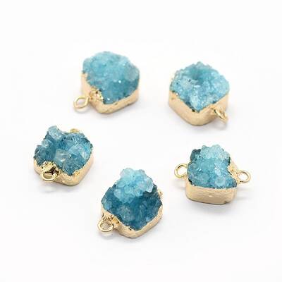Natural Druzy Quartz Links connectors