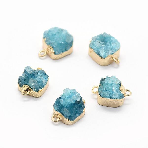 Natural Druzy Quartz Links connectors