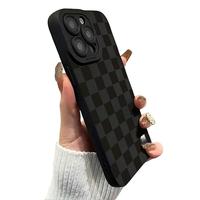 Checkerboard Pattern Phone Case, Full Body Shockproof Smartphone Protective Cover, Phone Accessories Compatible with iPhone 1...