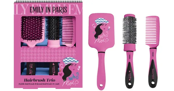Emily In Paris 3 Piece Hair Brush Trio Set