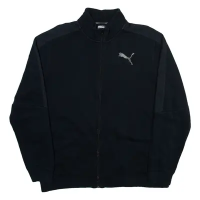 PUMA Full Zip Mens Sweatshirt Black High Neck L