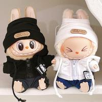 labubu doll clothing, cute bear three-piece set, suitable for 6.7inLabubu doll clothes (without doll)
