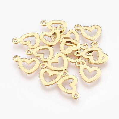 304 Stainless Steel Open Heart Pendants