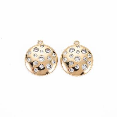 Brass Micro Pave Clear Cubic Zirconia Pendants