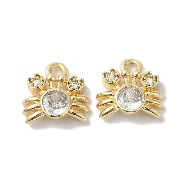 Brass Micro Pave Clear Cubic Zirconia Pendants