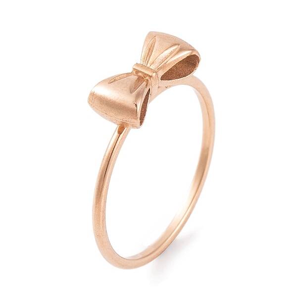 304 Stainless Steel Bowknot Finger Ring for Women
