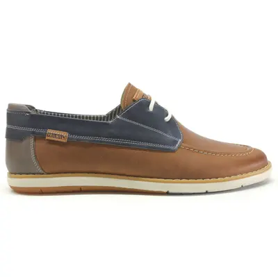 Pikolinos Jucar M4E-1035BFC1 Leather Men's Boat Shoes - Brandy - Size:US 9-9.5 Men