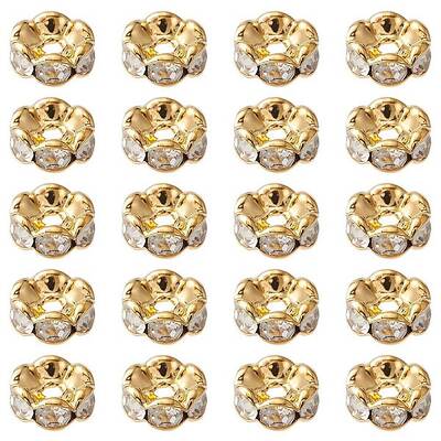 Brass Rhinestone Spacer Beads