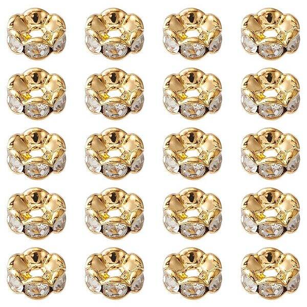 Brass Rhinestone Spacer Beads