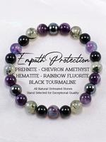 7-layer Aura Armor Bracelet, Prehnite Amethyst Tourmaline Synergy Bracelet, EMF Protection & Chakras Alignment Bracelet, Fash...
