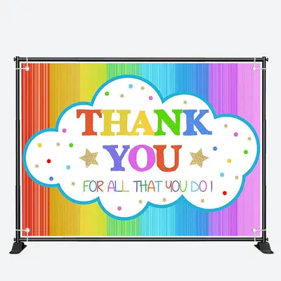 Rainbow Color Teacher Appreciation Week Backdrop - Aperturee