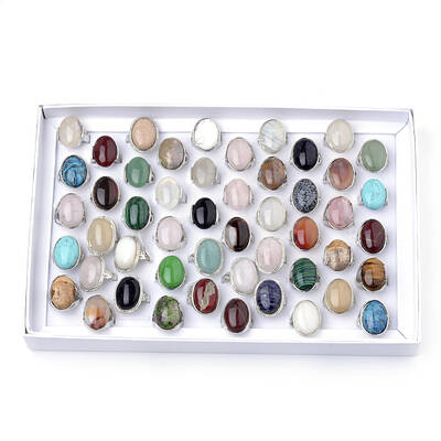 Natural & Synthetic Mixed Stone Rings
