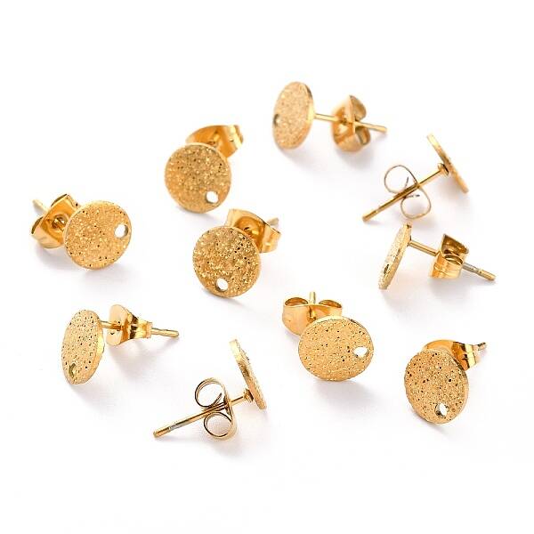 Ion Plating(IP) 304 Stainless Steel Stud Earring Findings