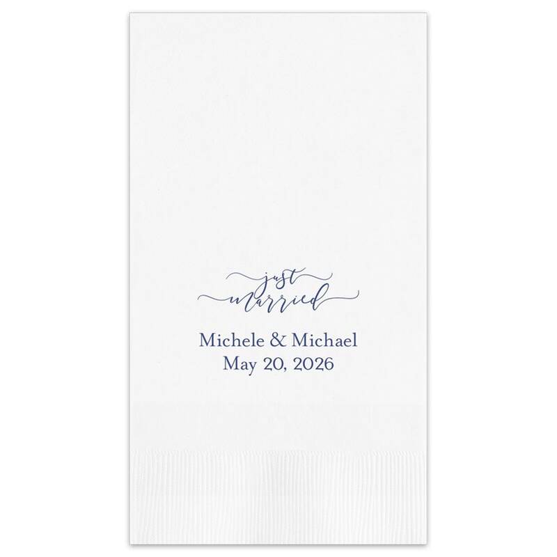 Just Married Guest Towel - Printed