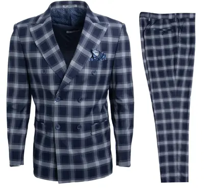 Stacy Adams Men's Executive Slim 3 Piece Suit Vibrant Plaid