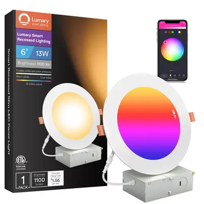 Lumary ETL Certified Smart LED Recessed Dimmable Downlight 6 inch, 1 pcs