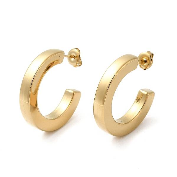 304 Stainless Steel C Shaped Stud Earrings