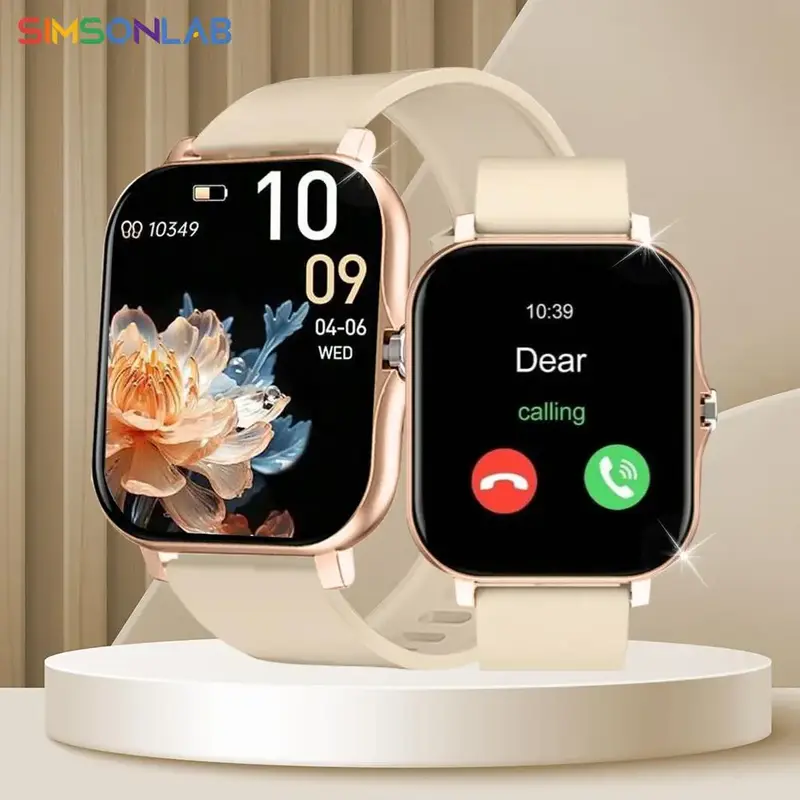 SIMSONLAB 1.83 Inch HD Smartwatch, 1 Count Fashionable Smartwatch with BT Calling & Check Weather, Sports Tracking Smartwatch...