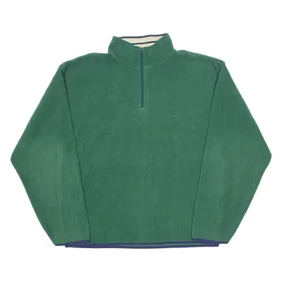 NAUTICA Mens Fleece Green 1/4 Zip Tight Knit XL