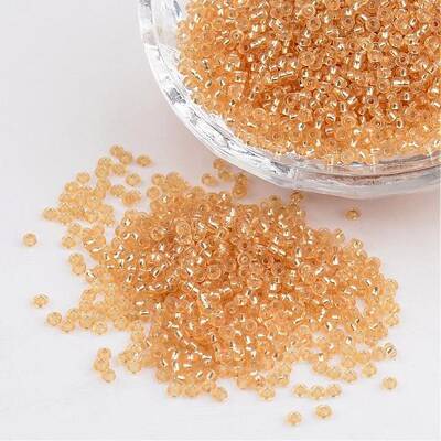 Pale Goldenrod 11/0 Grade A Round Transparent Glass Seed Beads