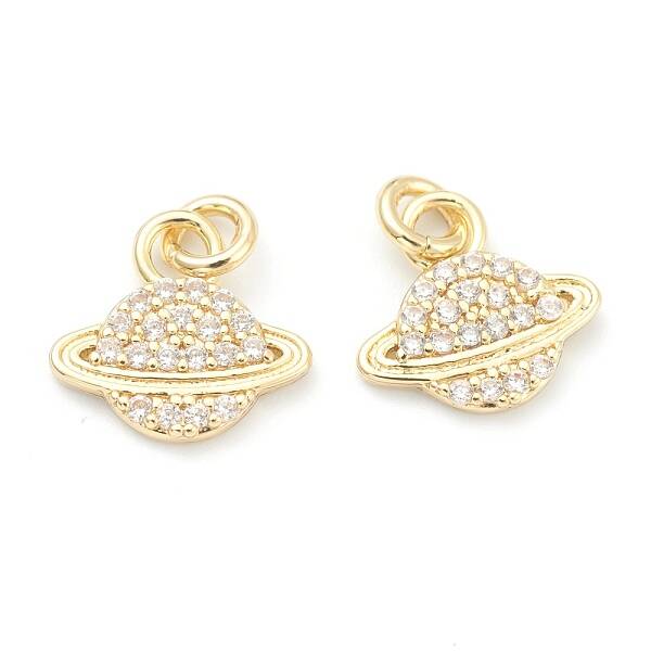 Brass Clear Cubic Zirconia Charms