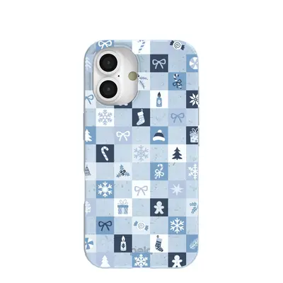 Powder Blue Winter Quilt iPhone 16 Case