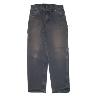 DICKIES Carpenter Workwear Mens Trousers Black Regular Straight W30 L32